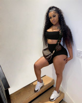 Solid Cami Top Irregular Shorts Two Piece Suits MAE-2079