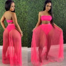 Sexy Tube Top+underpants+Mesh Skirt 3 Piece Sets CH-8162