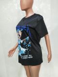 Casual Printed Short Sleeve O Neck T Shirt BN-9265