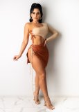 Sexy One Shoulder Lace Up Hollow Mini Dress CHY-1318