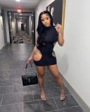 Sexy Hollow Sleeveless Mini Dress XYF-9088