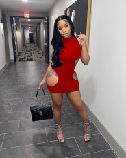 Sexy Hollow Sleeveless Mini Dress XYF-9088