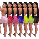 Sexy Bra Top Mesh Mini Skirt Sets With Underpants TE-4209