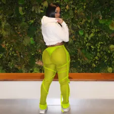 Sexy Mesh See Through Long Pants TE-4234