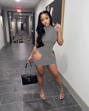 Sexy Hollow Sleeveless Mini Dress XYF-9088