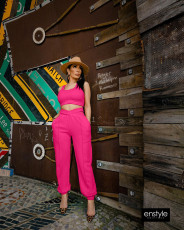 Solid Sleeveless Crop Top And Pants 2 Piece Sets LDS-3262