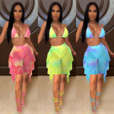 Sexy Printed Bra Top Ruffled Shorts 2 Piece Sets GLF-8135