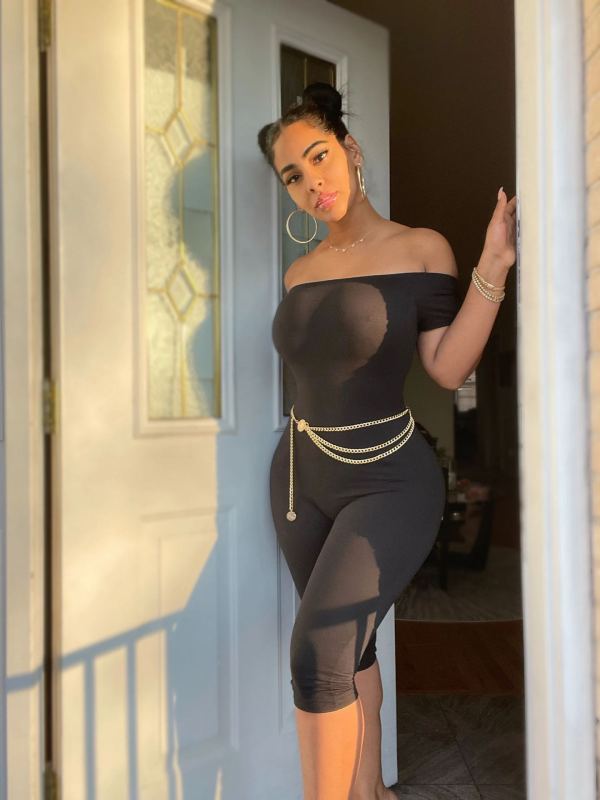 Solid Slash Neck Cropped Jumpsuits With Chain BLX-8205