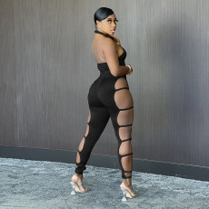 Sexy Halter Hollow Out Skinny Jumpsuit GLF-8109