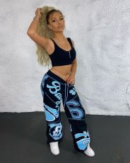 Fashion Casual Print Loose Wide-leg Pants JPF-1026
