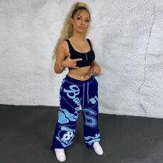 Fashion Casual Print Loose Wide-leg Pants JPF-1026