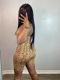Snake Skin Print Spaghetti Strap Slim Rompers HMS-5439
