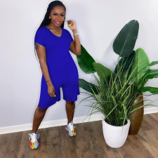 Casual Home Solid Color Short Sleeve Romper OYF-8249