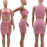 Sexy Tie Up Hollow Skirt Suit TK-6161