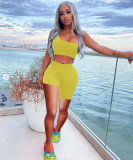 Fashion Asymmetry Solid Color Sports Two Piece Sets TK-6162 