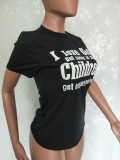 Casual Letter Print O Neck Short Sleeve T Shirt BN-9267