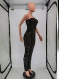 Sexy Solid Hole Tight Tube Jumpsuit WSM-5232
