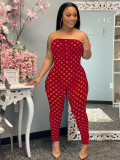 Sexy Solid Hole Tight Tube Jumpsuit WSM-5232