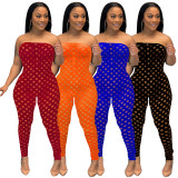 Sexy Solid Hole Tight Tube Jumpsuit WSM-5232