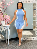 Sexy Patchwork Sleevelee Tight Romper WSM-5231