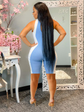 Sexy Patchwork Sleevelee Tight Romper WSM-5231