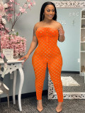 Sexy Solid Hole Tight Tube Jumpsuit WSM-5232