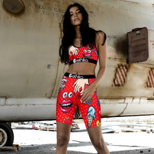 Casual Printed Tank Top And Shorts 2 Piece Sets DDF-8022