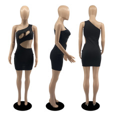 Sexy One Shoulder Hollow Out Club Dress DDF-8081