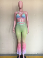 Gradient Mesh Bra Top+Pants See Thourgh Beachwear ORY-5185