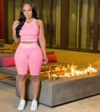 Casual Solid Tank Top And Shorts 2 Piece Sets YMT-6204