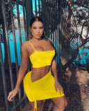 Fashion Solid Color Camisole And Skirt Two Piece Sets QSF-5067