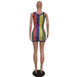 Sexy Mesh Breathable Sleeveless Mini Dress MEM-8220