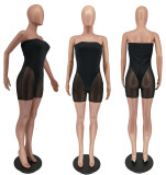 Sexy Mesh Off Shoulder Tight Tube Romper WSM-5229