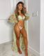 FLoral Print Swimwear Padded Bikinis 3 Piece Sets MEM-8342