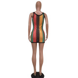 Sexy Mesh Breathable Sleeveless Mini Dress MEM-8220