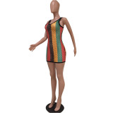 Sexy Mesh Breathable Sleeveless Mini Dress MEM-8220