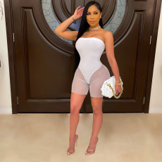 Sexy Mesh Off Shoulder Tight Tube Romper WSM-5229