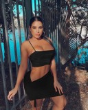 Fashion Solid Color Camisole And Skirt Two Piece Sets QSF-5067