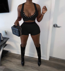 Sexy Vest Top And Shorts Tight 2 Piece Sets XYF-9093