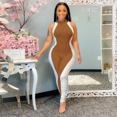Fashion Casual Splice Sleeveless Jumpsuit DMF-8169