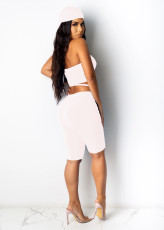 Sexy Lace Up Hollow Two Piece Short Sets With Headscarf NM-8347