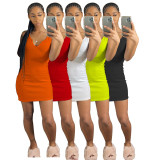 Sexy Sleeveless Slim Mini Dress FOSF-8066