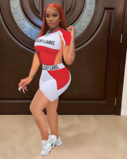 Lucky Label Letter Print Sports 2 Piece Short Sets NM-8351