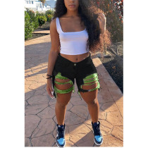 Denim Hole No Stretch Skinny Jeans Shorts HSF-2296-1