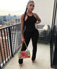 Solid Cami Top Ruched Pants 2 Piece Sets FNN-8596