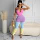 Contrast Color Spaghetti Strap Sexy Jumpsuit BGN-155