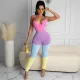 Contrast Color Spaghetti Strap Sexy Jumpsuit BGN-155