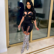 Sexy Short Sleeve Lace Up Slim Romper YNB-7162