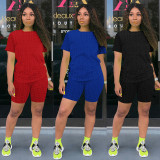 Casual Sports Short Sleeve Shorts Two Piece Sets GLF-8149 