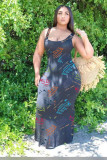 Fashion Sleeveless Letter Print Long Dress XYF-9095
